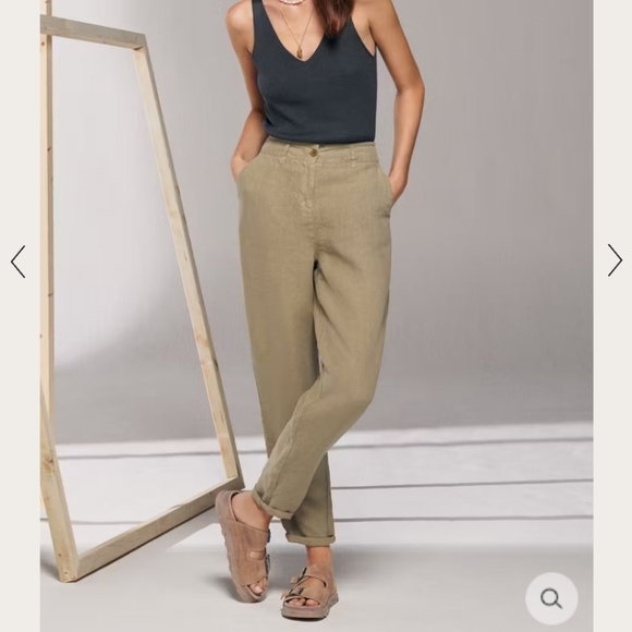 Poetry Brand Tapered Heavy Linen Trousers - Picture 1 of 11